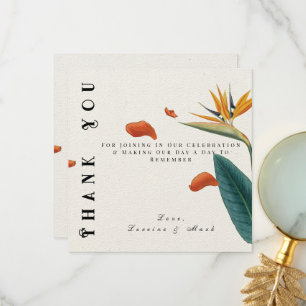 Elegant Tropical Floral Wedding Thank You Card