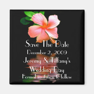 Elegant Tropical Flower Save the Date Magnet