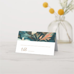 Elegant Tropical Flowers Mrs Mr Floral Wedding Place Card