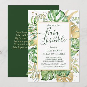 Elegant Tropical Gender Neutral Baby Sprinkle Invitation