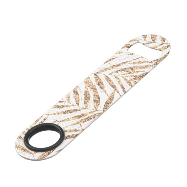 Elegant Tropical Gold Palm Leaves (Front Angled)