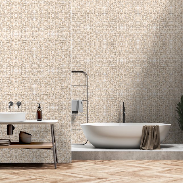 Elegant Tropical Gold Palm Wallpaper (Bathroom)