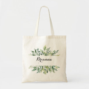 Elegant Tropical Green Foliage Bridesmaid Tote Bag