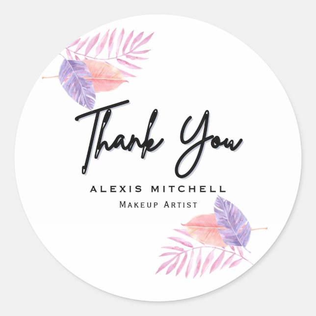 Elegant Tropical Interior Designer Classic Round Sticker (Front)