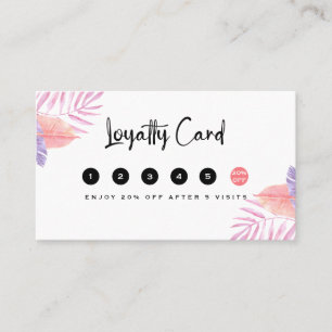 Elegant Tropical Interior Designer Loyalty Card
