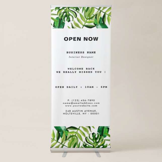 Elegant Tropical Interior Designer Retractable Banner (Front)