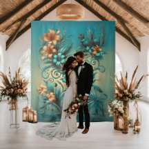 Elegant Tropical Iridescent Wedding Backdrop