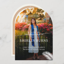 Elegant Tropical Leave Graduation Photo