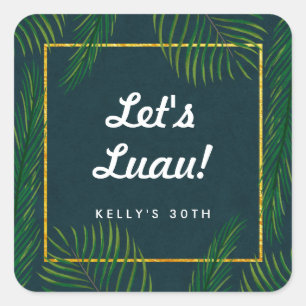Elegant Tropical Luau Party Stickers