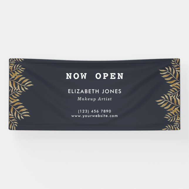 Elegant Tropical Makeup Artist Business Banner (Horizontal)