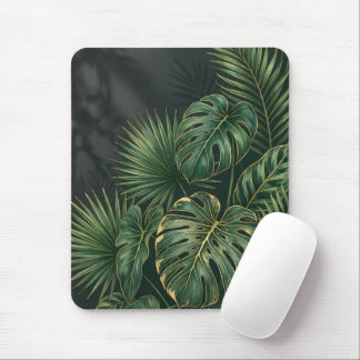 Elegant Tropical Monstera Leaves Mouse Mat