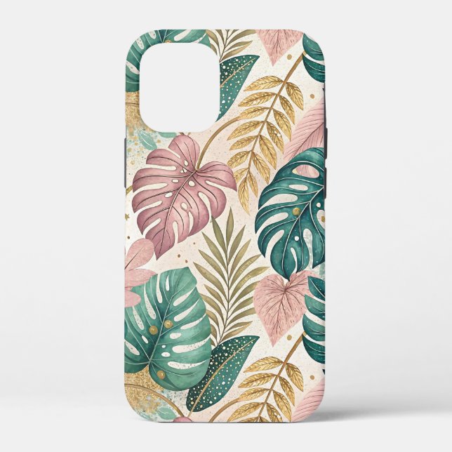 Elegant Tropical Monsteras Boho Case-Mate iPhone Case (Back)