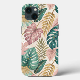 Elegant Tropical Monsteras Boho iPhone 13 Case