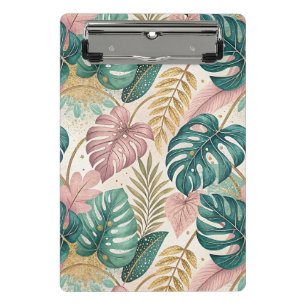 Elegant Tropical Monsteras Boho Mini Clipboard