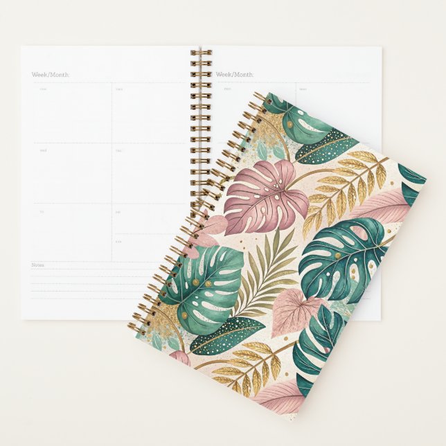 Elegant Tropical Monsteras Boho Planner (Display)