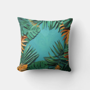 Elegant Tropical Palm Leaf Print Cushion