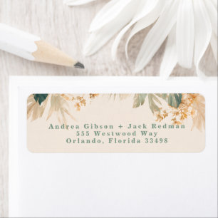 Elegant Tropical Palm Leaves Return Address