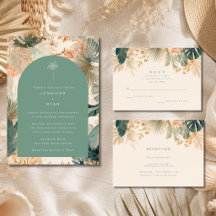 Elegant Tropical Palm Leaves Wedding
