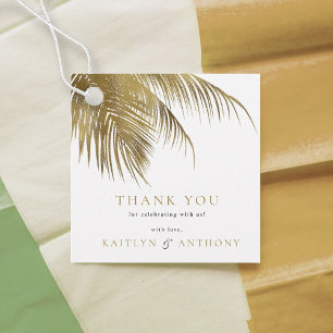 Elegant Tropical Palm Tree Beach Wedding Favour Tags