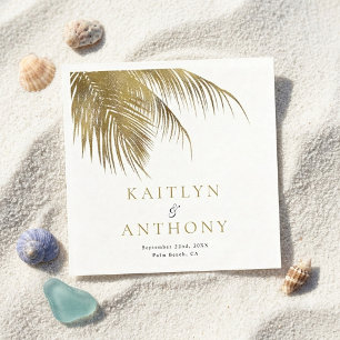 Elegant Tropical Palm Tree Beach Wedding Napkin
