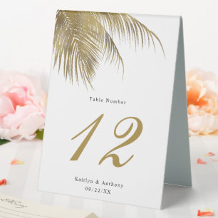 Elegant Tropical Palm Tree Beach Wedding Table No.