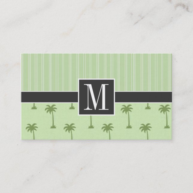 Elegant Tropical Palm Tree Business Card (Front)