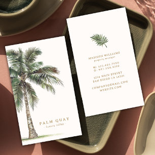 Elegant Tropical Palm Tree Vacation Rental  Business Card