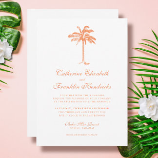 Elegant Tropical Palm Tree Wedding Invitation