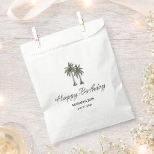 Elegant Tropical Palm Trees 30th Birthday Party Favour Bags