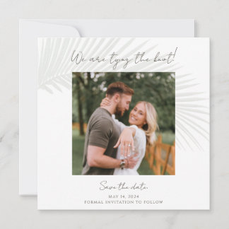 Elegant Tropical Photo Save the Date Announcement