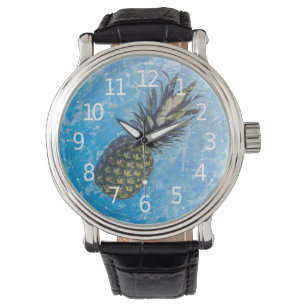 Elegant Tropical Pineapple Float   Men's Watch
