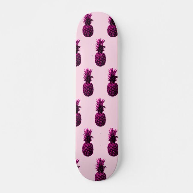 Elegant Tropical  Pink Pineapple  Skateboard (Front)