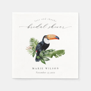 Elegant Tropical Rainforest Toucan Bridal Shower Napkin