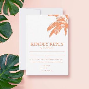 Elegant Tropical Tropical Tree Wedding RSVP Card