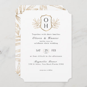 Elegant Tropical Wedding Invitation