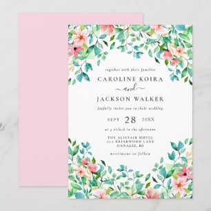 Elegant Tropical Wedding Invitation