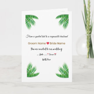 Elegant Tropical Wedding Invitation 