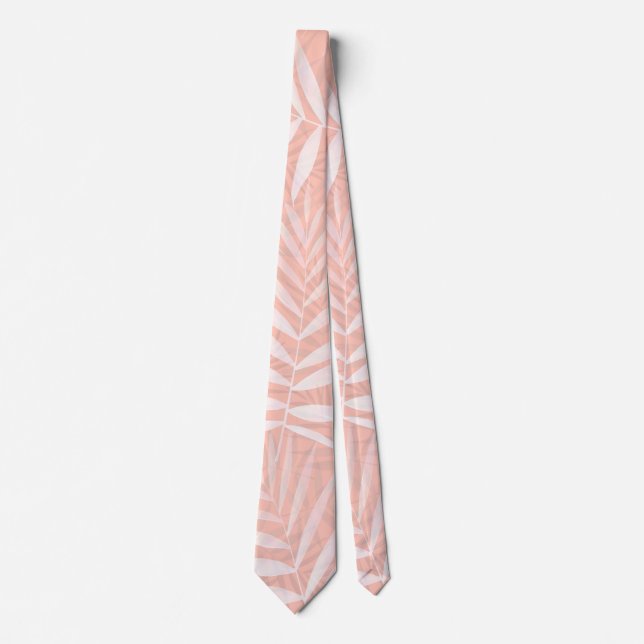 Elegant tropical white palm leaves paint tie (Front)