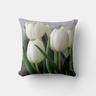 Elegant Tulip and Rose Floral Flowers Photography Cushion