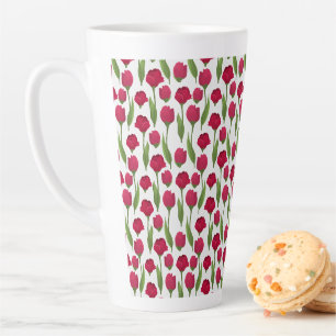 Elegant Tulip and Rose Floral Flowers Photography Latte Mug