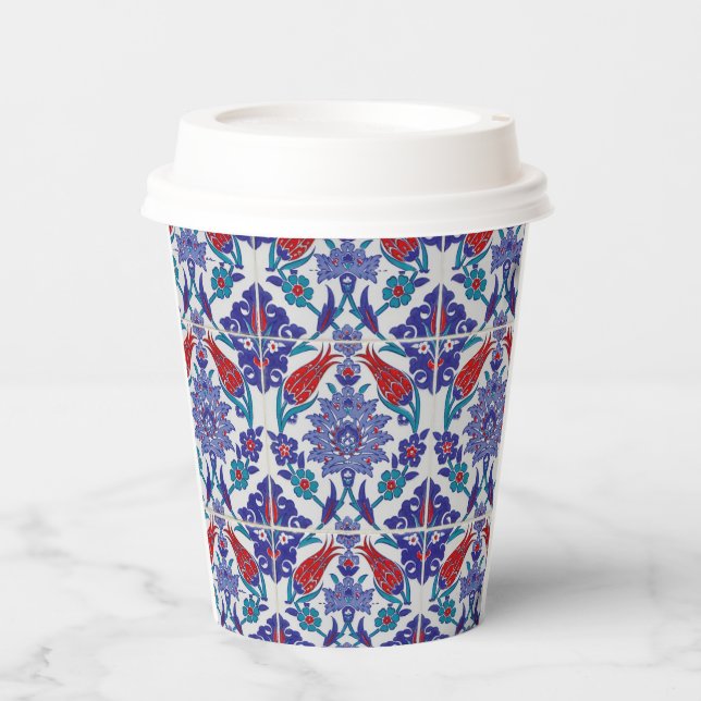 Elegant Tulip and Rose Floral Flowers Photography Paper Cups (Front)