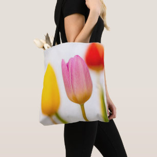 Elegant Tulip and Rose Floral Flowers Photography Tote Bag