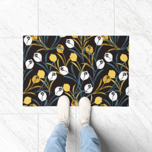 Elegant Tulip Floral Pattern Doormat