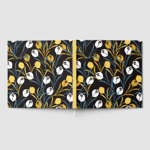 Elegant Tulip Floral Pattern Guest Book