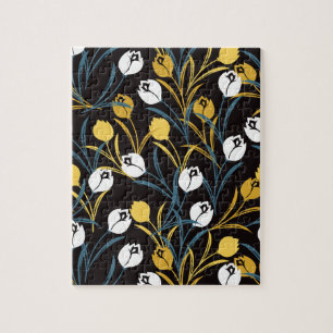 Elegant Tulip Floral Pattern  Jigsaw Puzzle