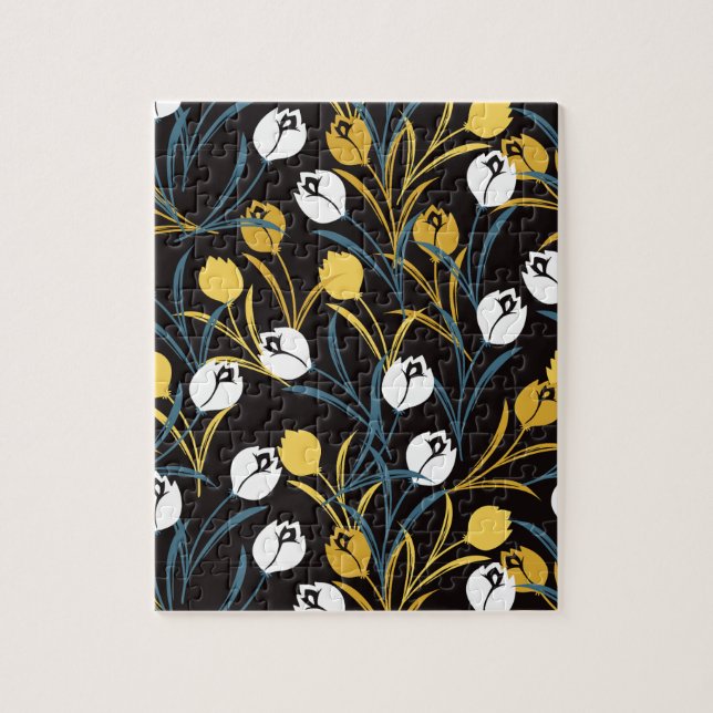 Elegant Tulip Floral Pattern  Jigsaw Puzzle (Vertical)