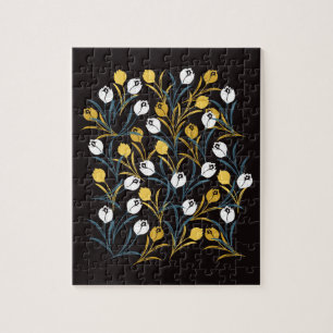 Elegant Tulip Floral Pattern  Jigsaw Puzzle