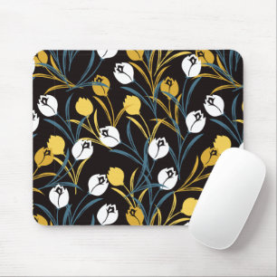 Elegant Tulip Floral Pattern  Mouse Mat