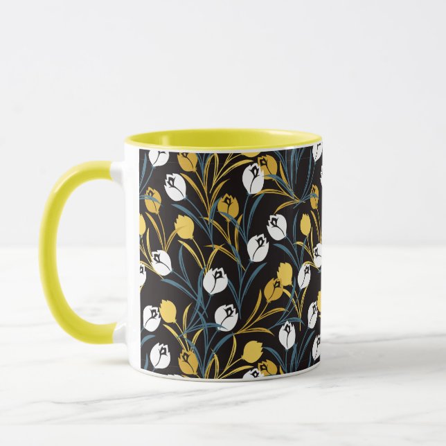 Elegant Tulip Floral Pattern  Mug (Left)