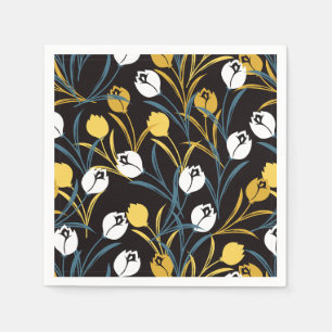 Elegant Tulip Floral Pattern Napkin